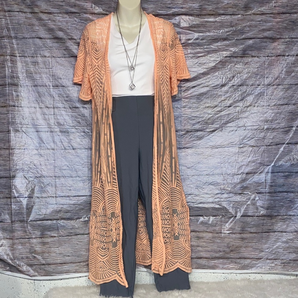 Maurices Coral Sheer Lace Cardigan Kimono